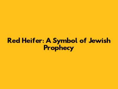 Red Heifer: A Symbol of Jewish Prophecy