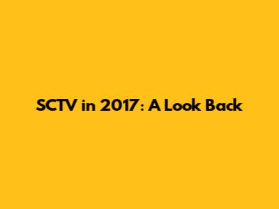 SCTV in 2017: A Look Back