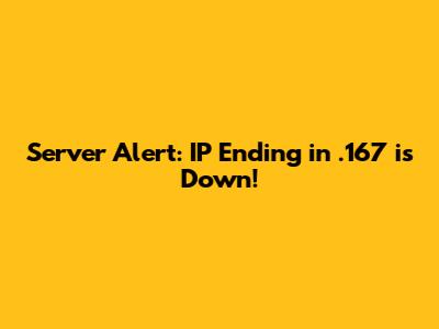 Server Alert: IP Ending in .167 is Down!
