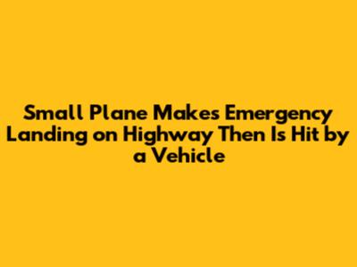 Small Plane Makes Emergency Landing on Highway Then Is Hit by a Vehicle
