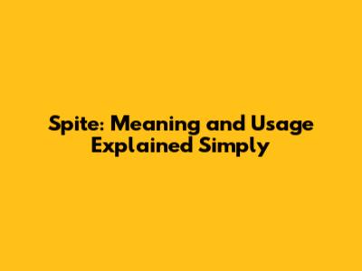 Spite: Meaning and Usage Explained Simply