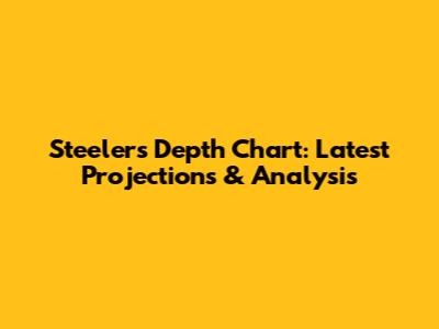 Steelers Depth Chart: Latest Projections & Analysis