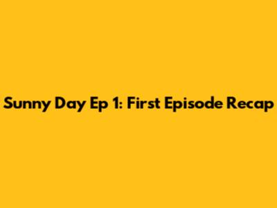 Sunny Day Ep 1: First Episode Recap