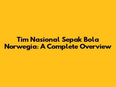 Tim Nasional Sepak Bola Norwegia: A Complete Overview