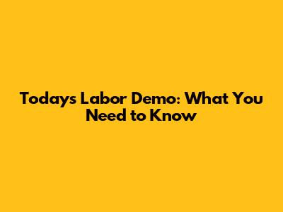 Today's Labor Demo: What You Need to Know