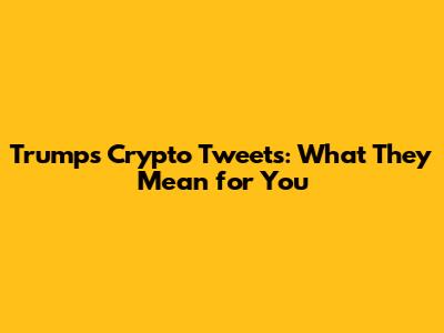 Trump's Crypto Tweets: What They Mean for You