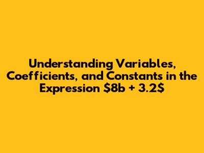 Understanding Variables, Coefficients, and Constants in the Expression $8b + 3.2$