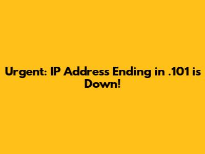 Urgent: IP Address Ending in .101 is Down!