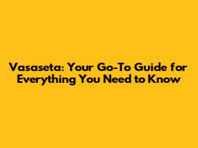 Vasaseta: Your Go-To Guide for Everything You Need to Know