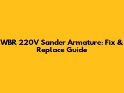 WBR 220V Sander Armature: Fix & Replace Guide