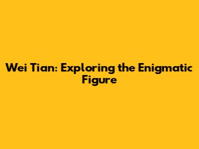 Wei Tian: Exploring the Enigmatic Figure