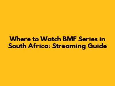 Where to Watch BMF Series in South Africa: Streaming Guide