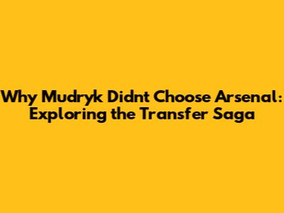 Why Mudryk Didn't Choose Arsenal: Exploring the Transfer Saga