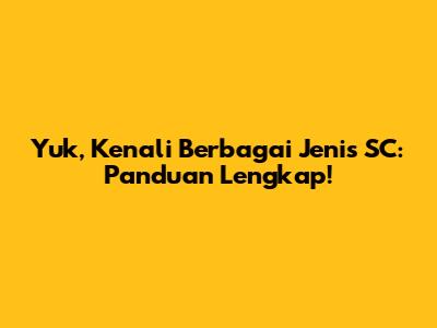Yuk, Kenali Berbagai Jenis SC: Panduan Lengkap!